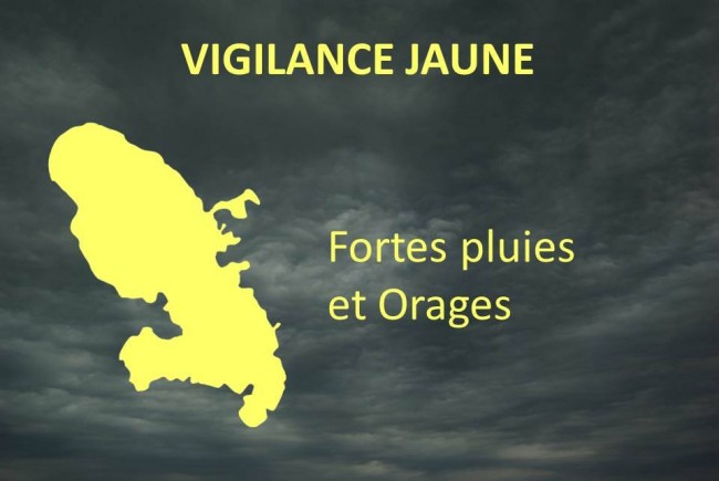 La Martinique repasse en Vigilance Jaune pour fortes pluies et orages