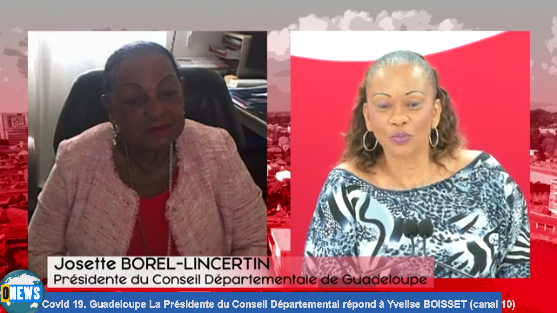 [Vidéo] Covid 19 Guadeloupe La Présidente du Conseil Départemental josette BOREL LINCERTIN répond à Yvelise BOISSET (canal 10)