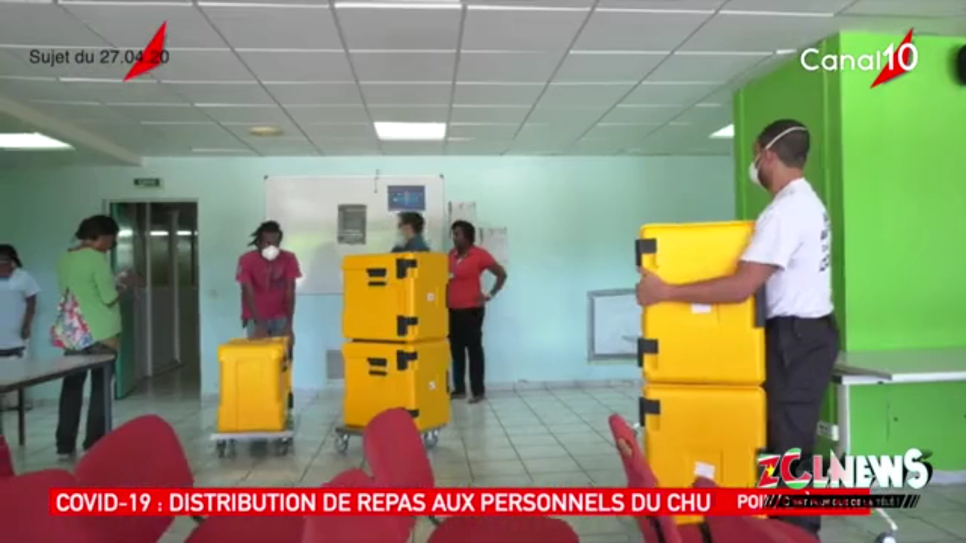 [Vidéo] covid 19 La région Guadeloupe organise une distribution de repas au personnel soignant (Canal 10)