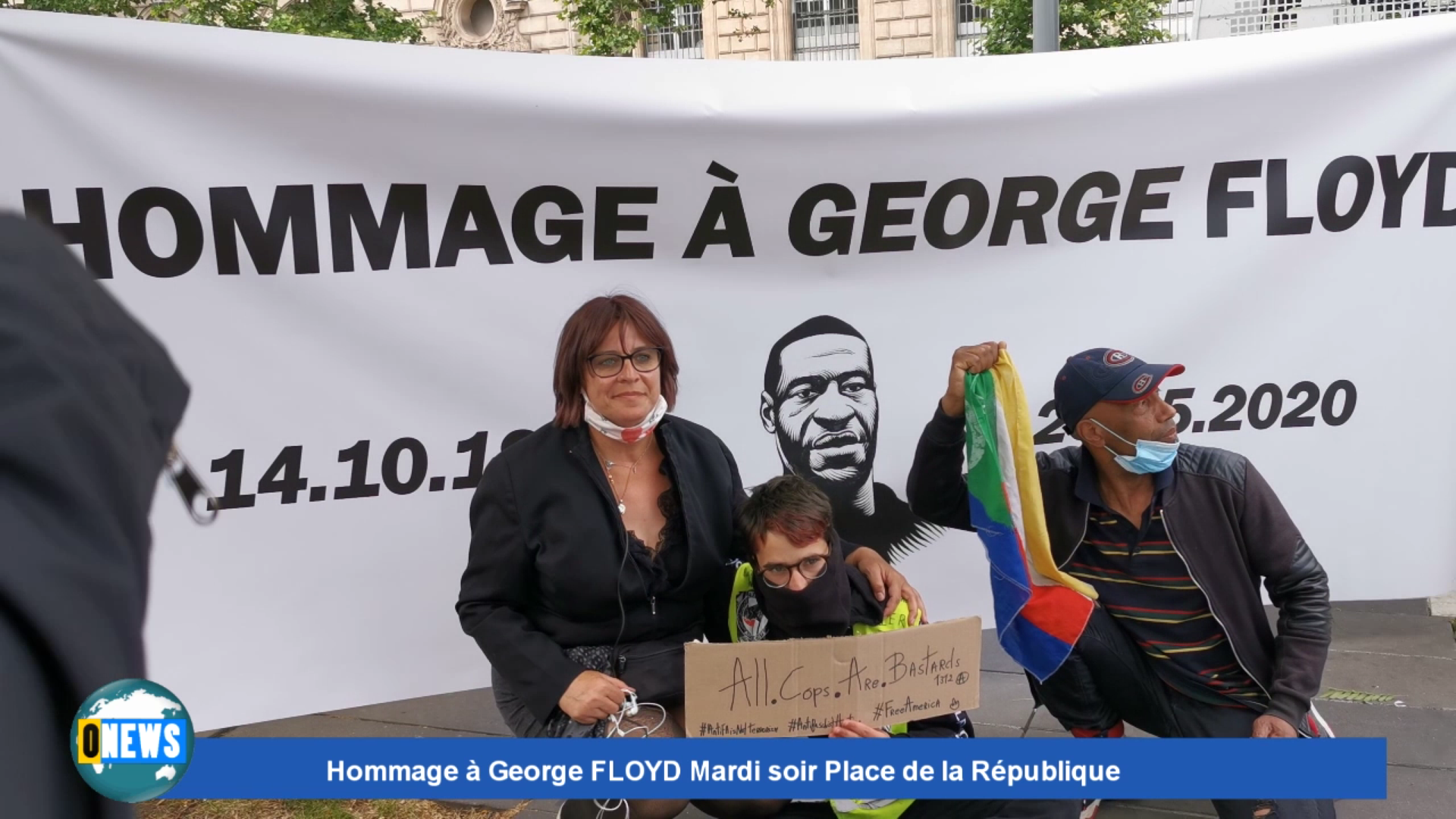 [Vidéo]. Hommage à George FLOYD Mardi soir Place de la République