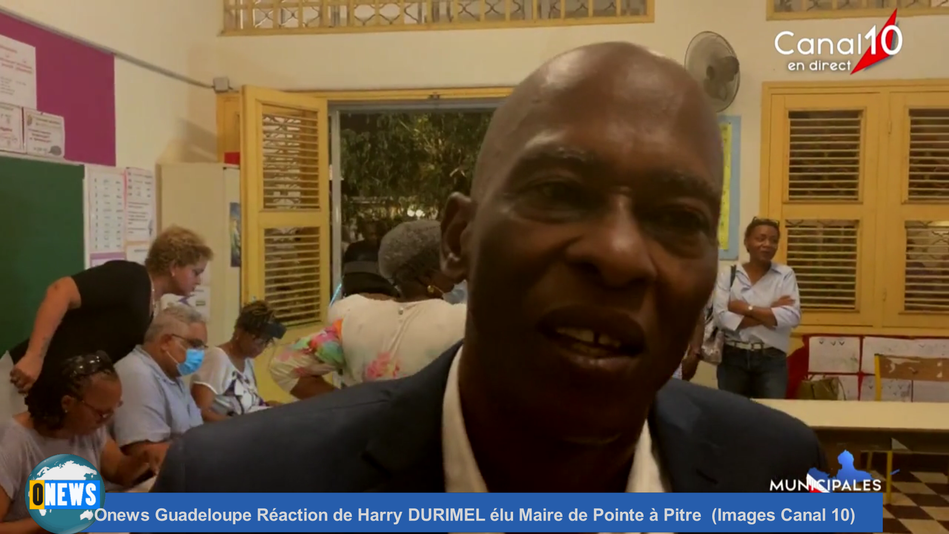 Onews Guadeloupe Réaction de Harry DURIMEL élu Maire de Pointe à Pitre (Images Canal 10)