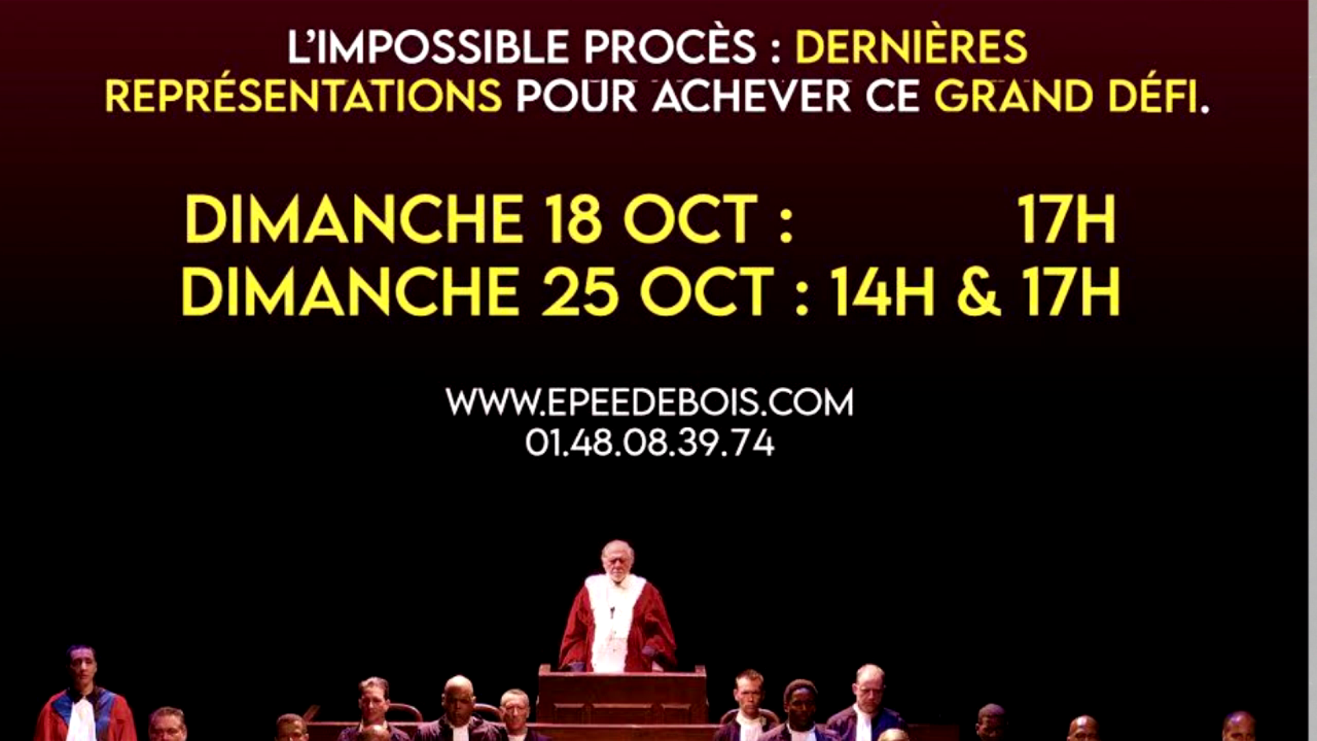 [Vidéo] Onews. Deux dernières représentations de l Impossible Procès dimanche 25 octobre 14h et 17h