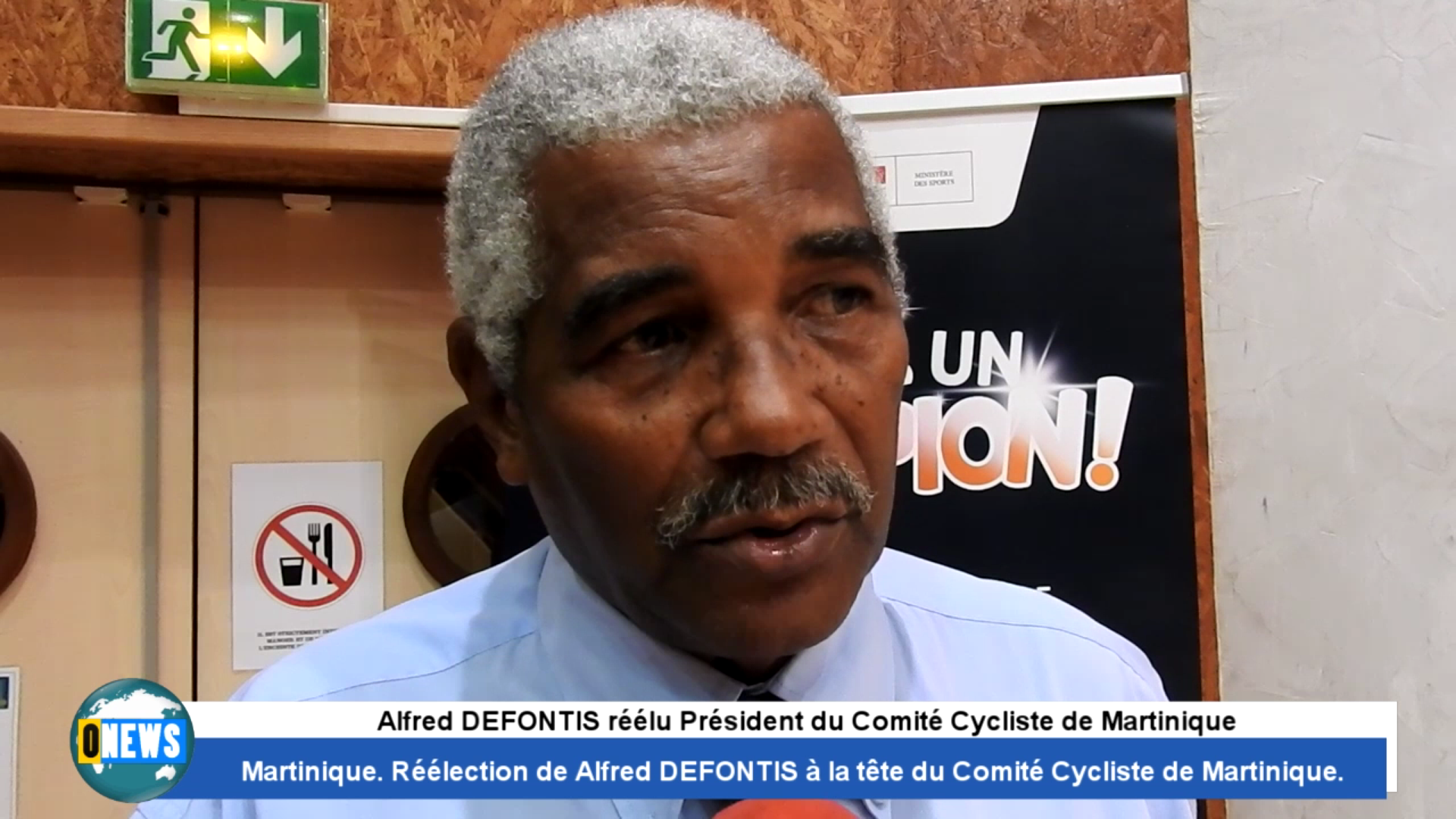 Onews Martinique. Alfred DEFONTIS Réélu Président du Comité Cycliste de Martinique