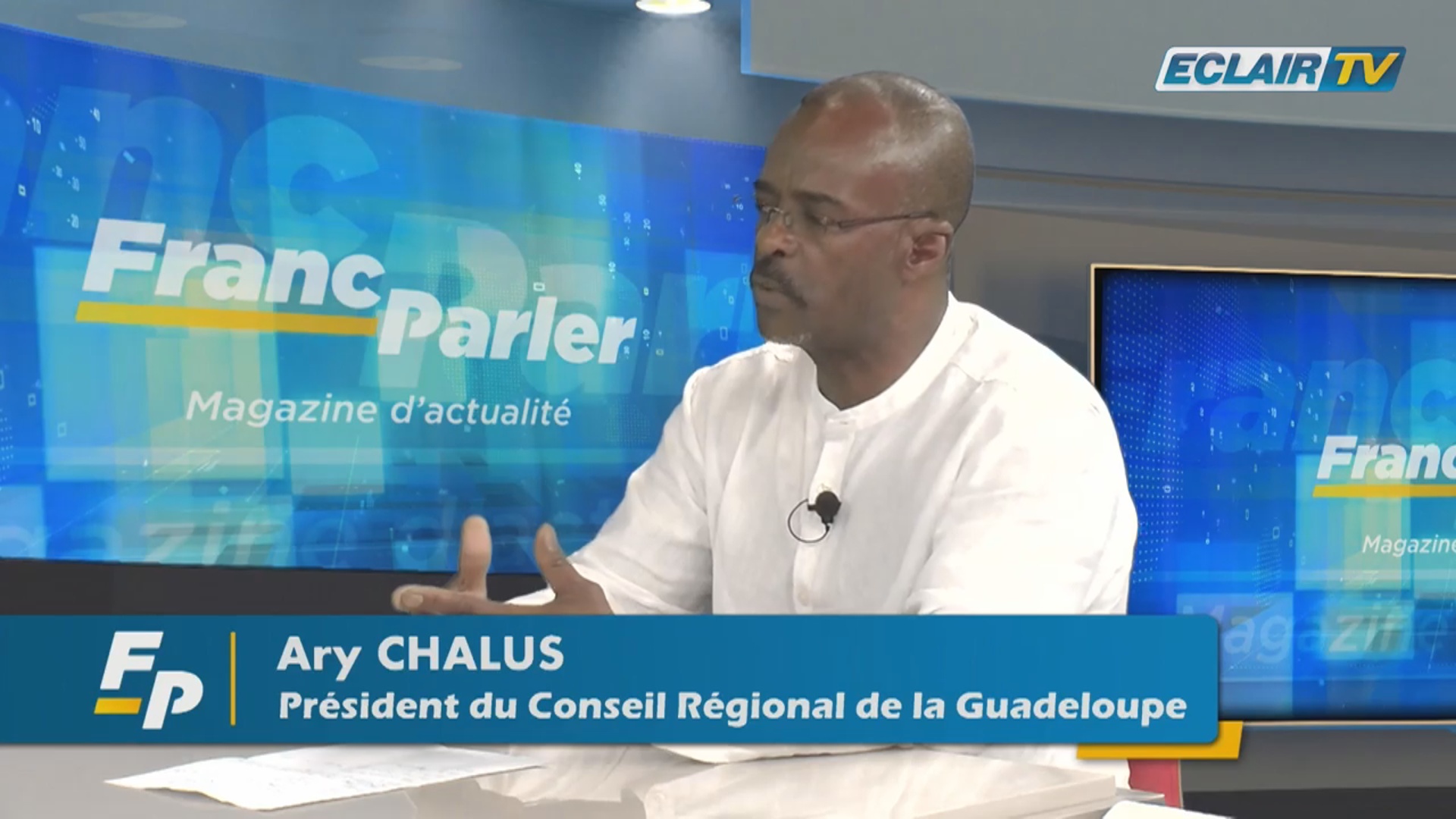[Vidéo] Onews Guadeloupe. Ary CHALUS Candidat à sa propre succession aux Régionales invité de Franc Parler
