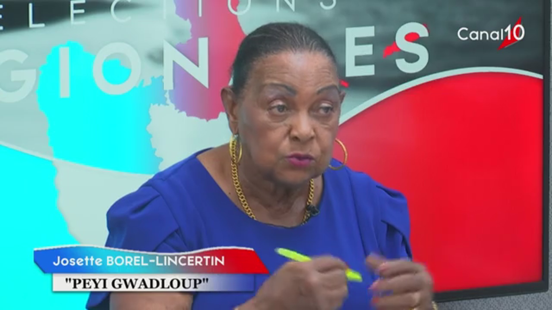 [Vidéo] Guadeloupe. Élections Régionales. J. BOREL LINCERTIN liste Péyi Gwadeloup invitée de Canal 10
