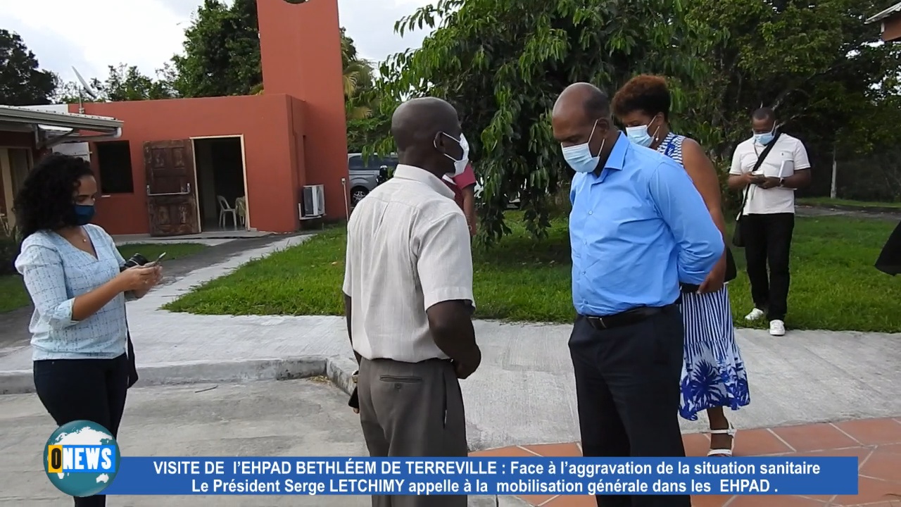 [Vidéo] Onews Martinique. Covid . Le Président LETCHIMY en visite dans un EPHAD de Terreville