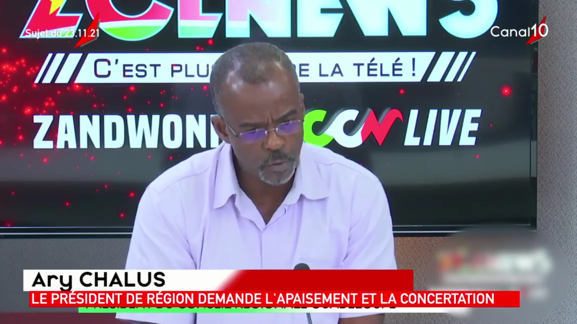 [Vidéo]  dans le Onews Guadeloupe. Réaction de Ary CHALUS sur la situation dans le département