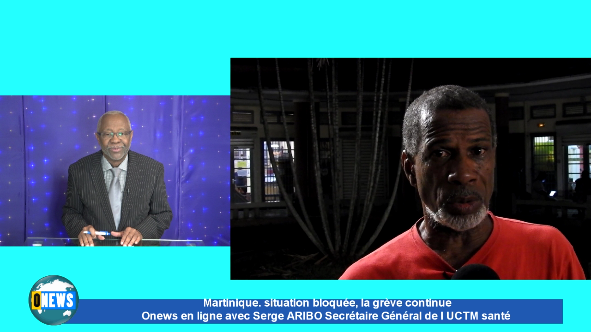 [Vidéo] Onews Martinique. La grève continue. Onews en ligne avec Serge ARIBO du Syndicat UGTM Santé