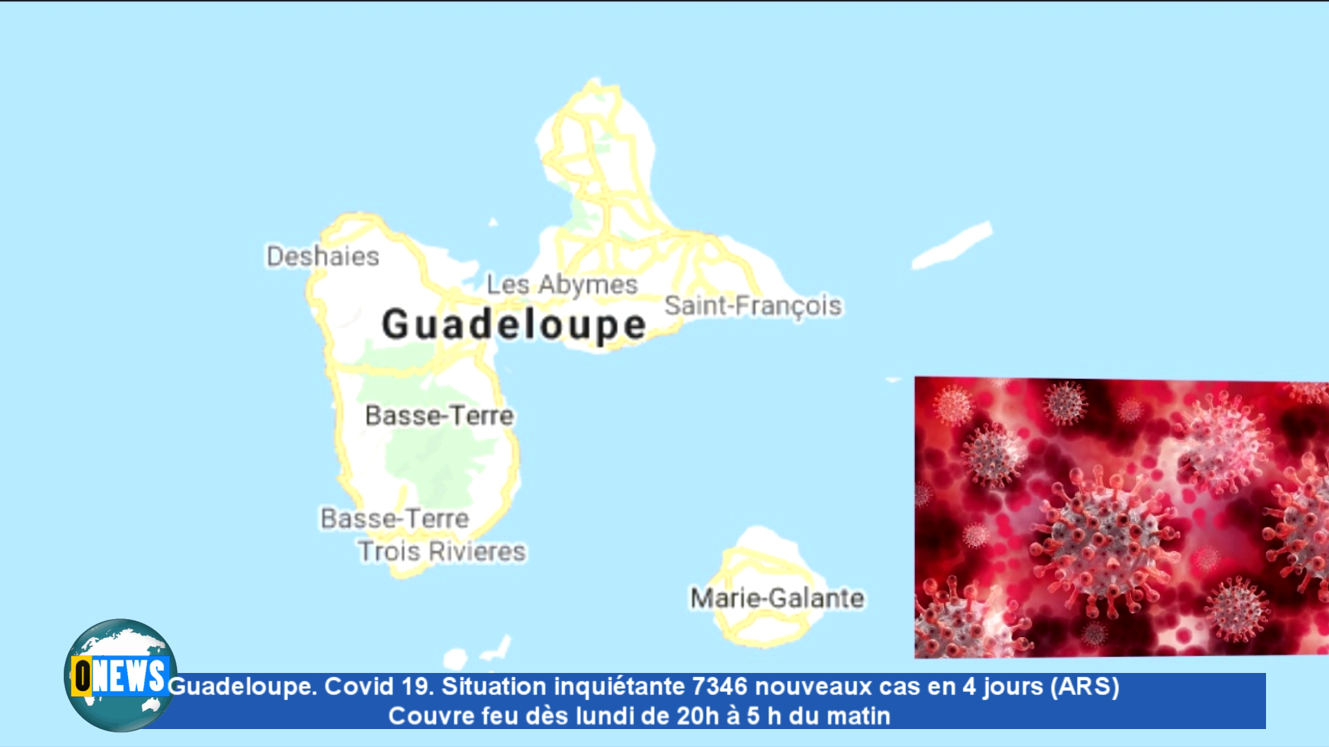 Guadeloupe. Covid 19. Situation inquiétante 7346 nouveaux cas en 4 jours (ARS) Couvre feu dès lundi de 20h à 5 h du matin