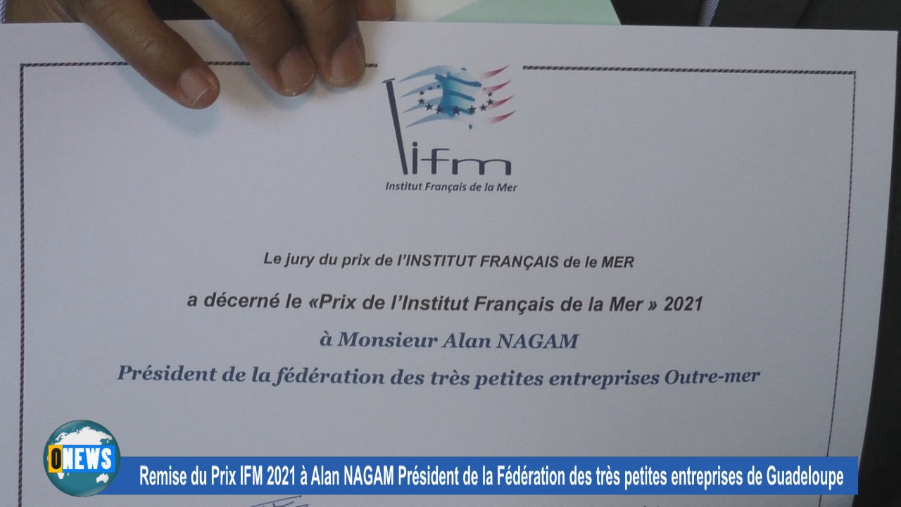 [Vidéo] Hexagone. Remise du Prix IFM 2021 à Alain NAGAM Président  de la Fédération des petites entreprises de Guadeloupe