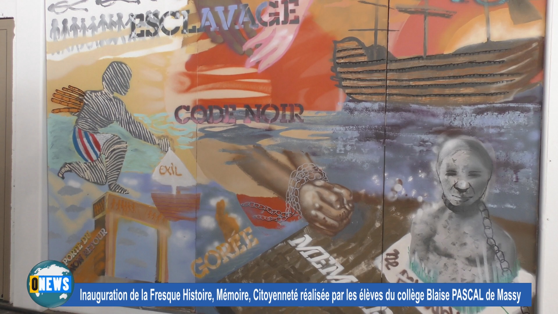 [Vidéo] Inauguration de la fresque Histoire, Mémoire, Citoyenneté réalisée par des élèves du Collège Blaise PASCAL de Massy