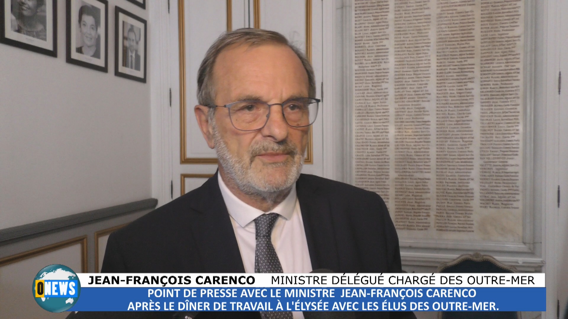 [Vidéo] Le Ministre chargé des Outre mer Jean François CARENCO fait le point sur le dîner de travail à l Élysée