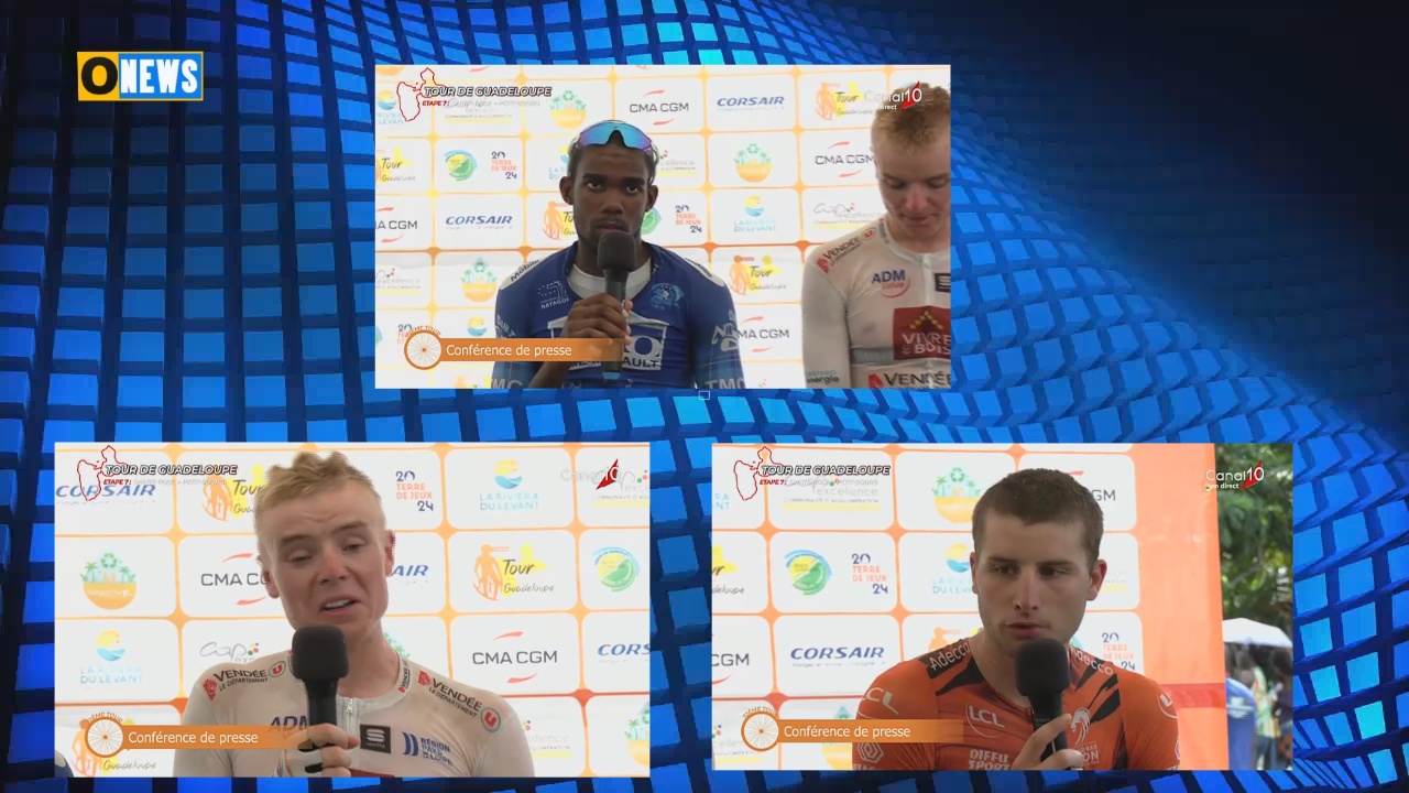 [Vidéo] Guadeloupe. conférence de presse avec les coureurs suite à la 7èmè étape Sainte Rose -Petit Bourg