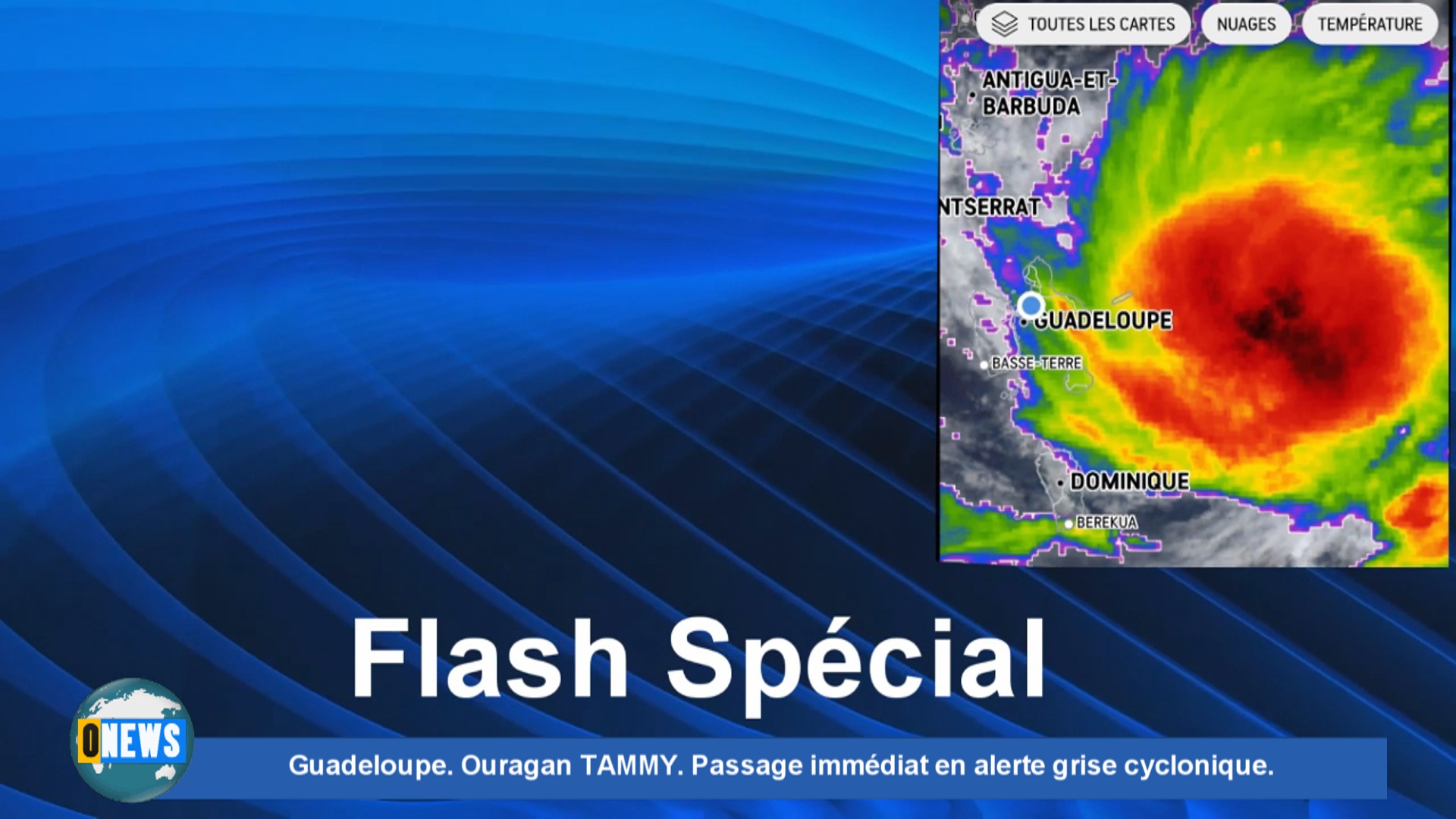 Guadeloupe Ouragan TAMMY Passage immédiat en alerte grise cyclonique