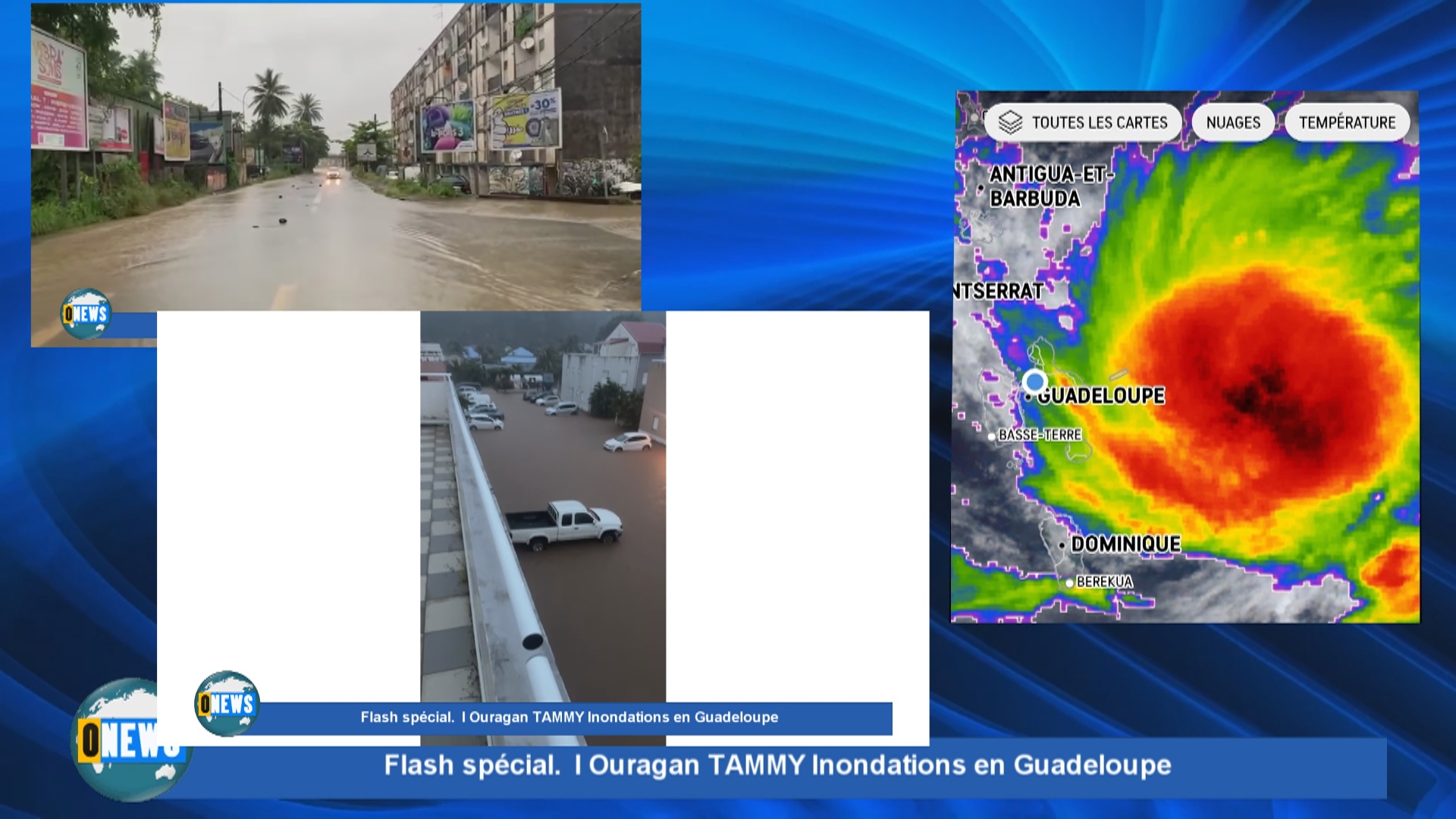 Flash spécial Ouragan TAMMY. Inondations en Guadeloupe. Alerte rouge déclenchée
