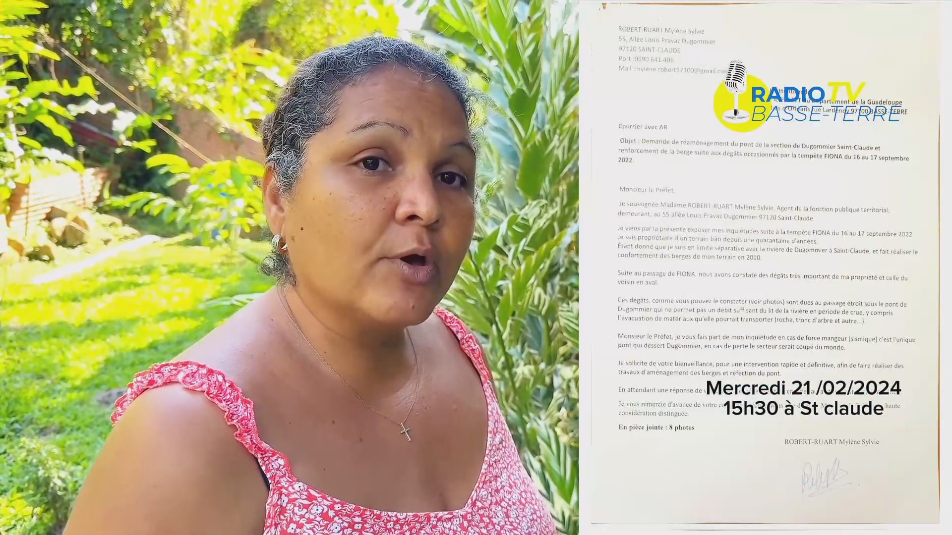 [Vidéo] Guadeloupe. Inquiétude des habitants de Dugommier à Saint Claude