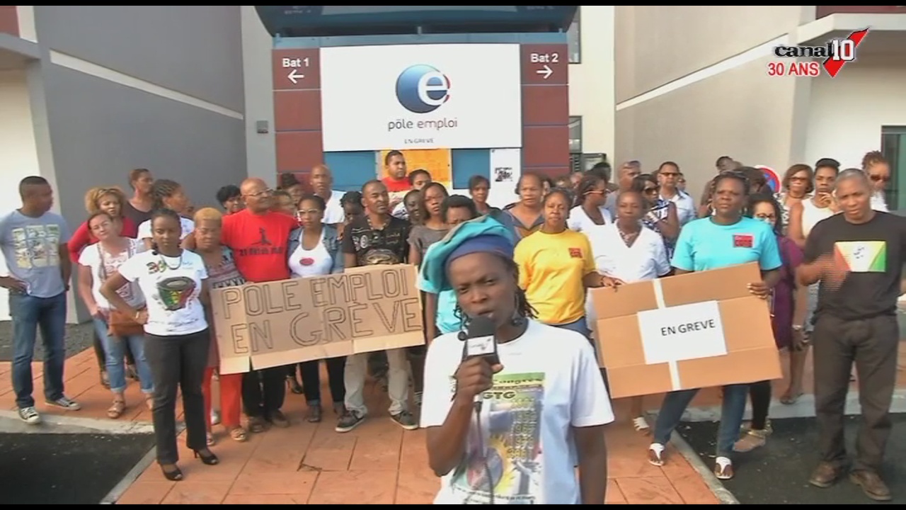 [Vidéo] GUADELOUPE. Grève à Pôle emploi, le mouvement se durcit. Reportage Canal 10