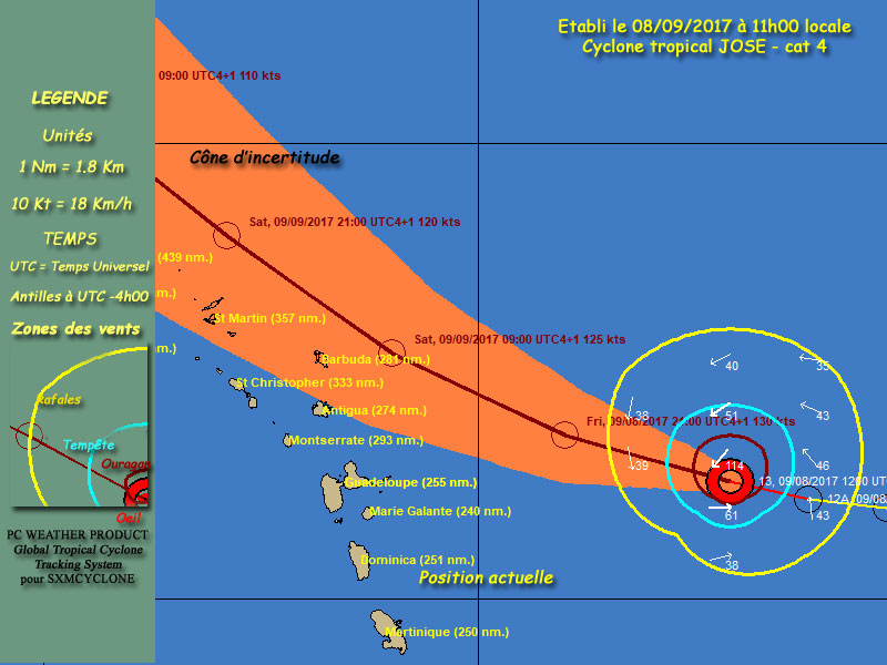 OURAGAN JOSE. Bulletin de suivi VIGILANCE n° 4 pour les Iles du Nord : Saint-Martin et Saint-Barthélemy OURAGAN JOSE. Bulletin de suivi VIGILANCE n° 4 pour les Iles du Nord : Saint-Martin et Saint-Barthélemy