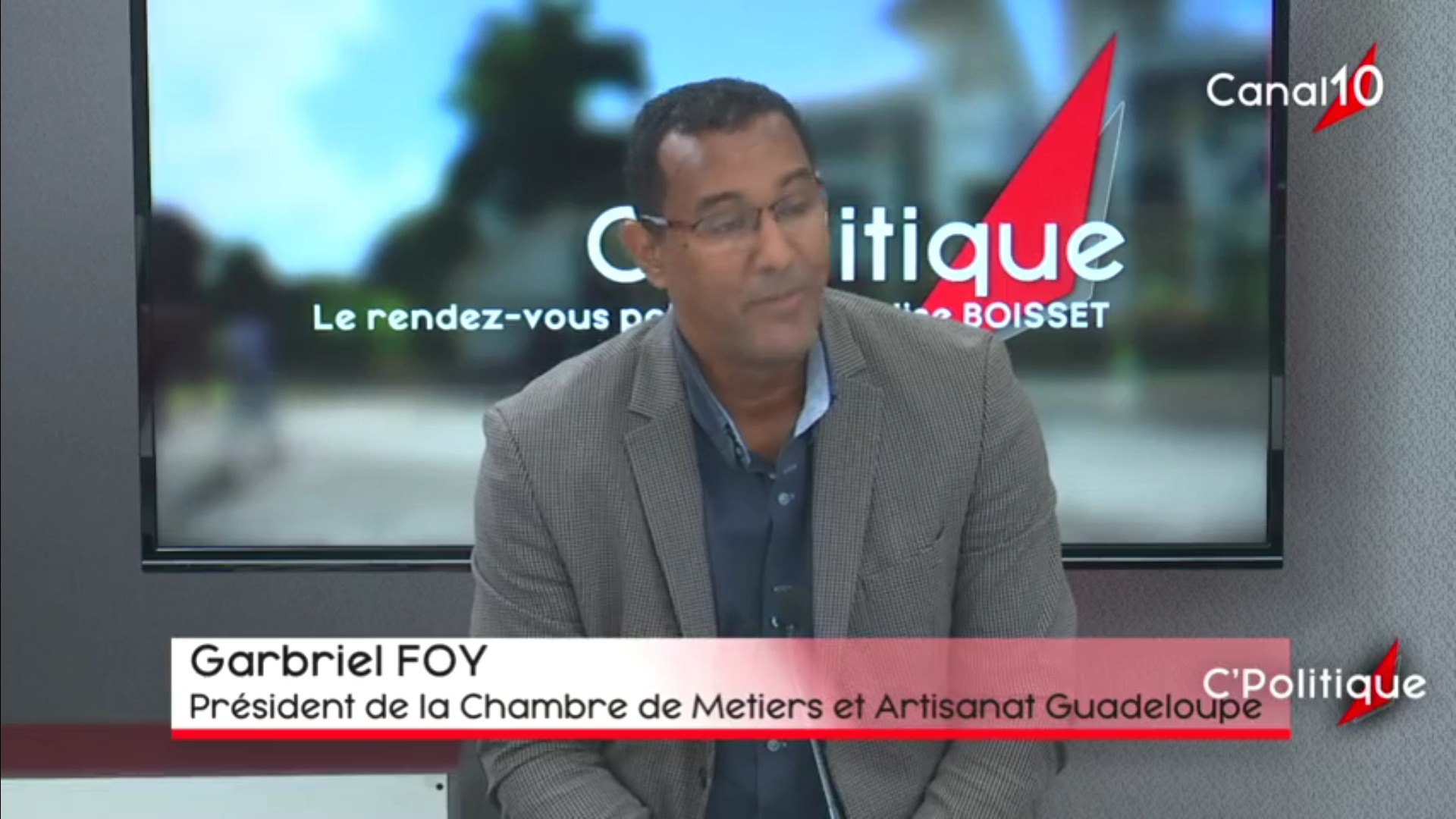 Onews Guadeloupe. Gabriel FOY Président de la chambre de métiers et de l Artisanat invité de c politique yvelise BOISSET