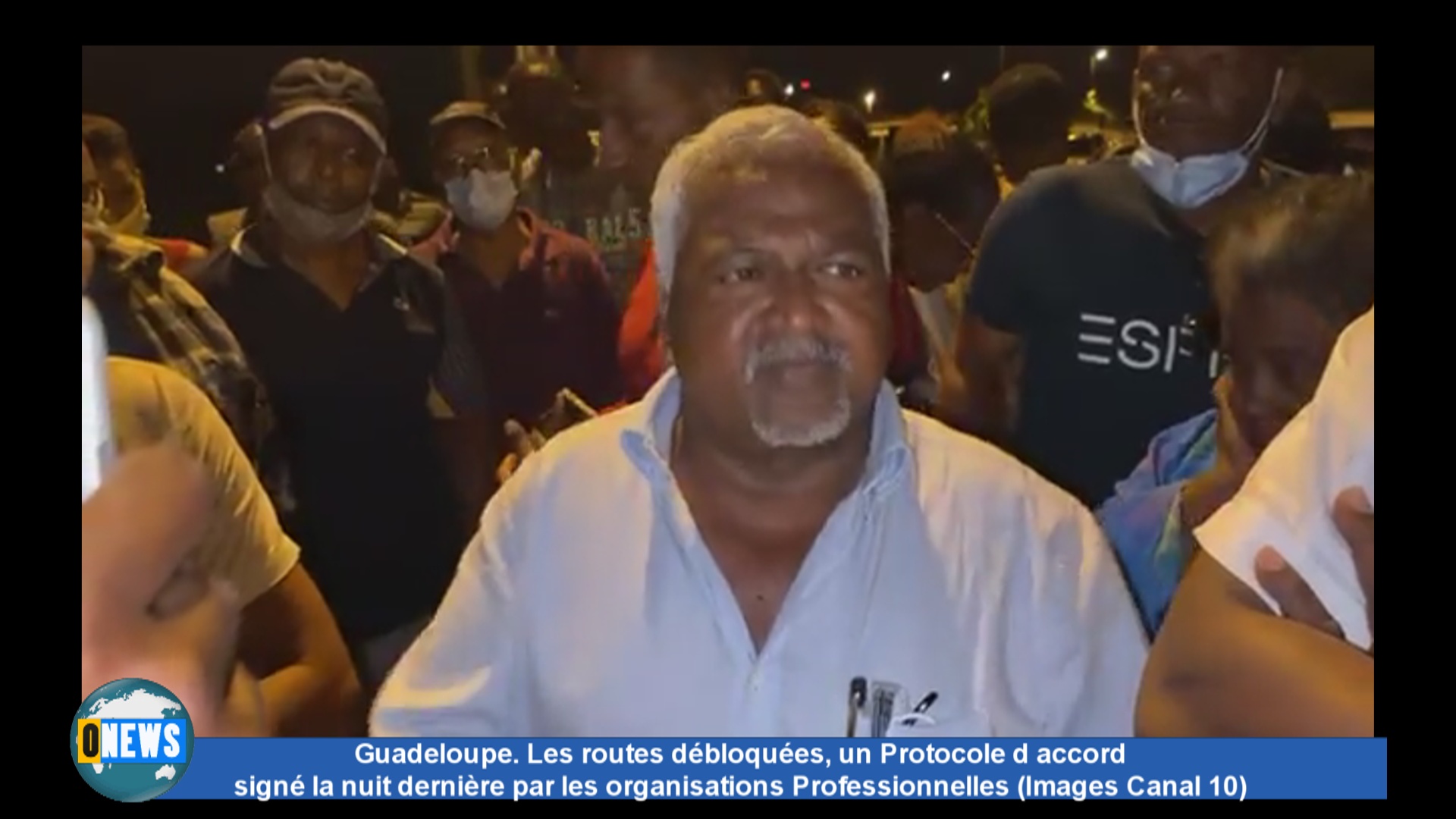 [Vidéo]Onews Guadeloupe. Les routes débloquées, un Protocole d accord signé la nuit dernière par les organisations Professionnelles (Images Canal 10)