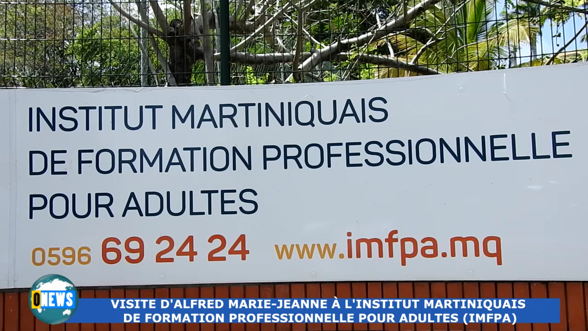 Onews Martinique. Visite de Alfred MARIE JEANNE à l IMFPA (Institut  Martiniquais de formations Professionnelles pour Adultes)