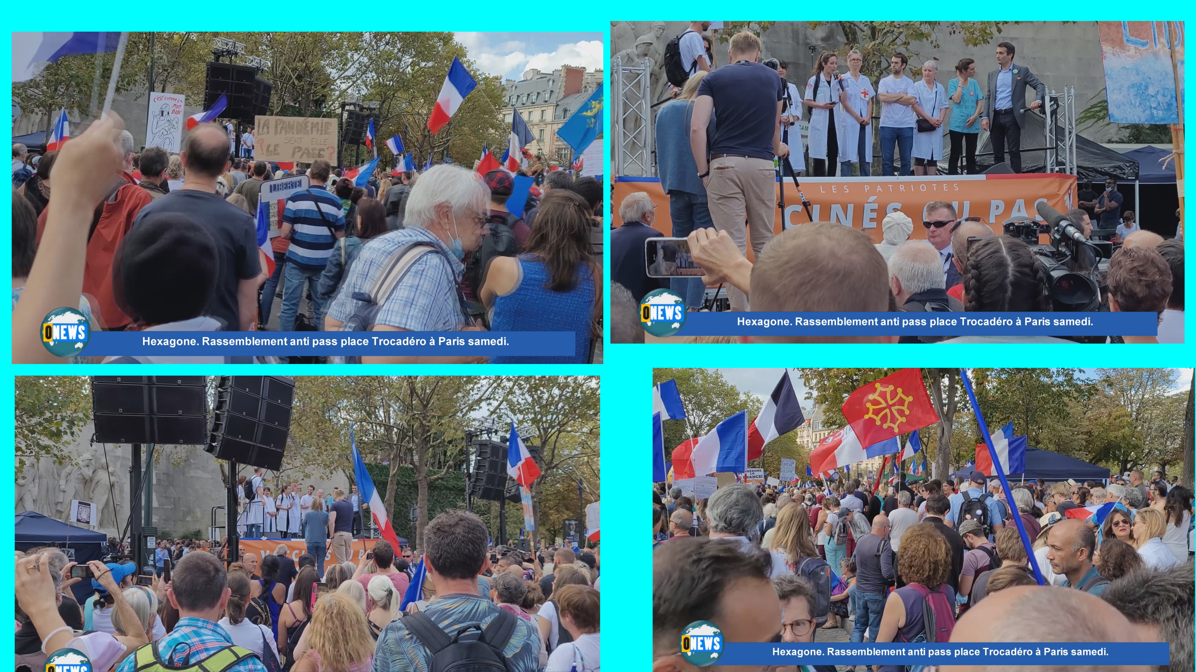 [Vidéo] Hexagone. Rassemblement anti pass place Trocadéro à Paris samedi