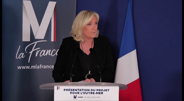 [Vidéo] Hexagone. Marine le PEN candidate aux présidentielles dévoile son programme pour l’Outre mer