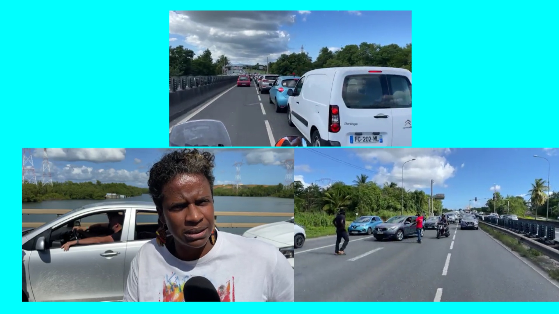 Guadeloupe. La mobilisation continue par le collectif des syndicats (Images canal 10)