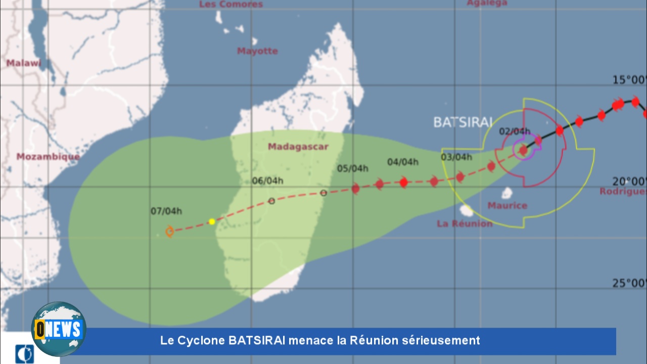 Le Cyclone BATSIRAI menace la Réunion sérieusement