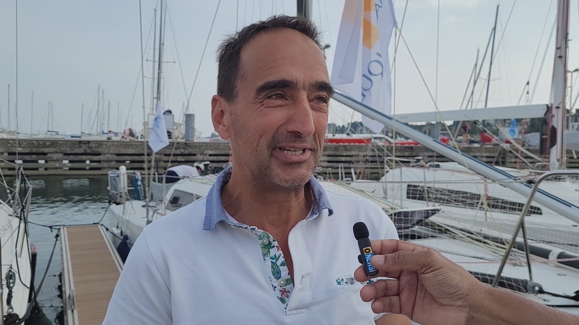 Onews depuis la Trinité sur mer pour le départ de la Transat Cap Martinique. Philippe GACH et Agnès