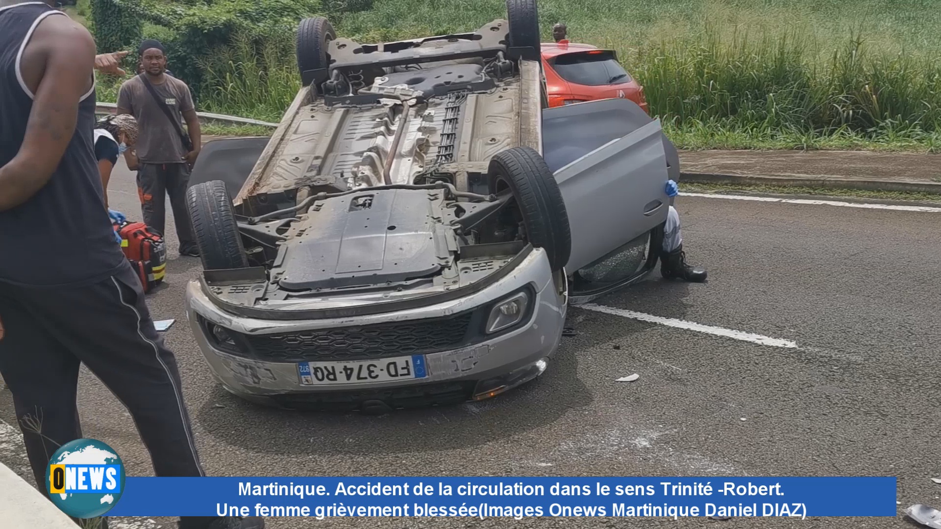 [Vidéo] Martinique. Accident de la Circulation dans le sens Trinité-Robert.Une Personne blessée