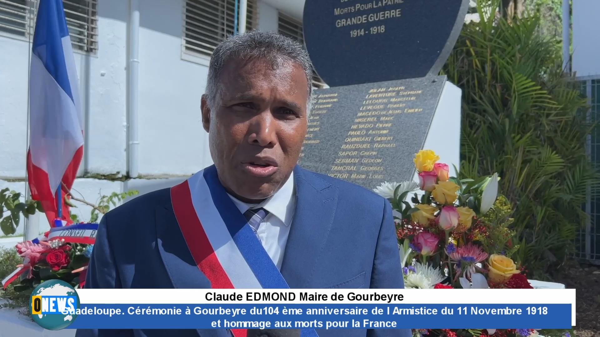 [Vidéo] Guadeloupe. Cérémonie à Gourbeyre du104 ème anniversaire de l Armistice du 11 Novembre 1918