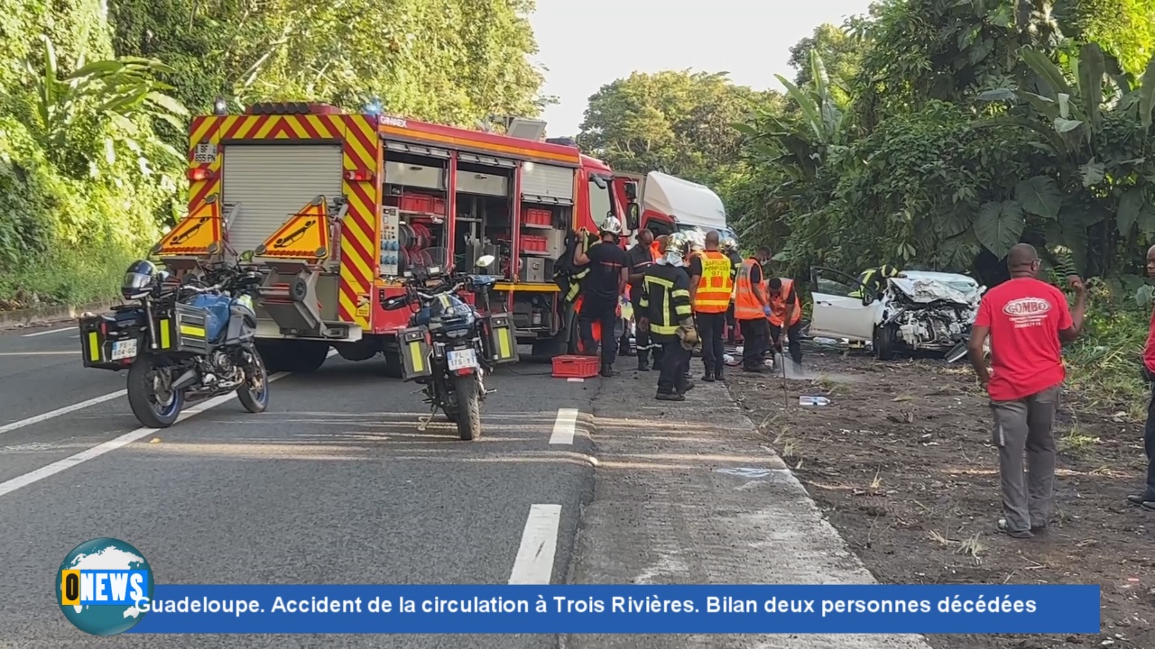 [Vidéo] Guadeloupe. Grave Accident de la circulation à Trois Rivières. Bilan deux personnes décédées