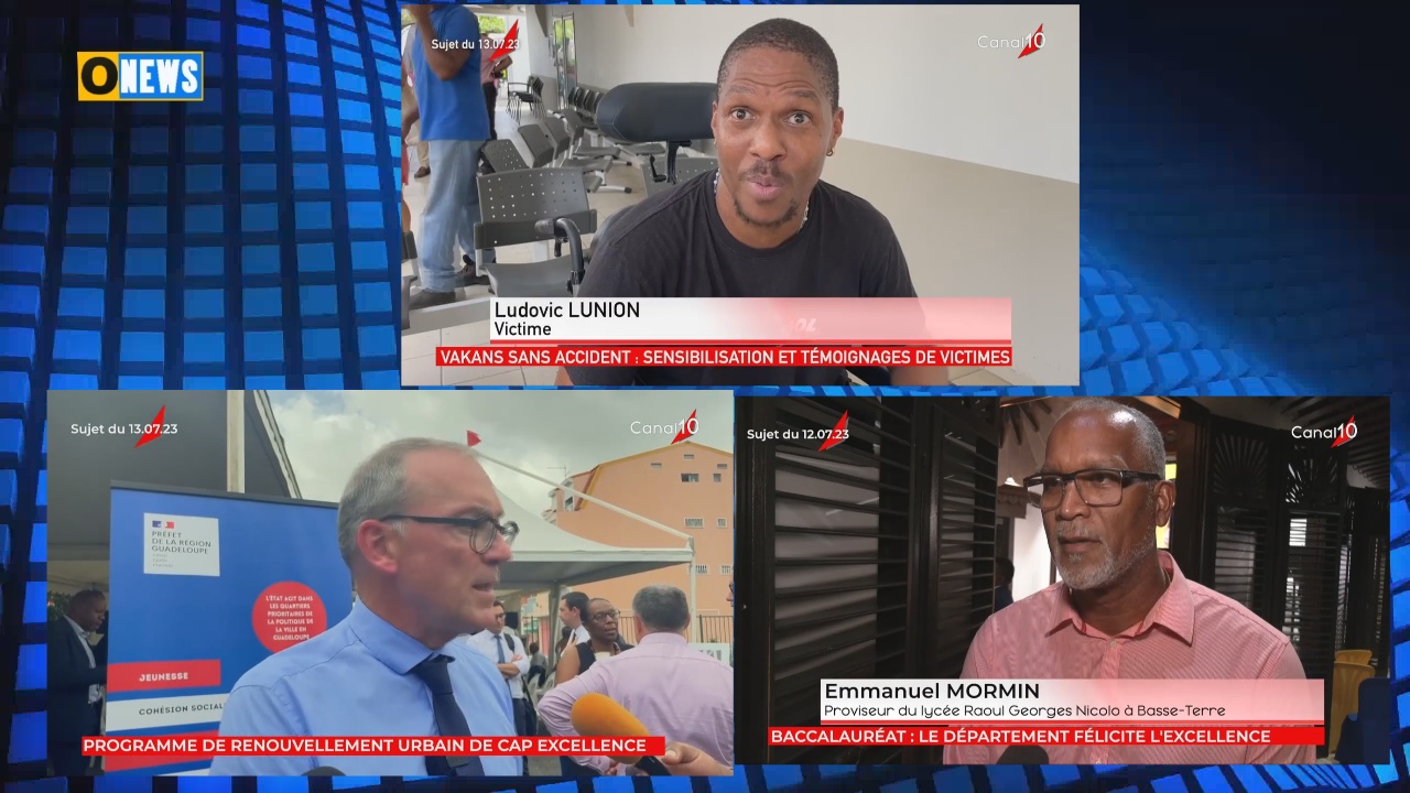 [Vidéo] Onews Guadeloupe. Le jt de Canal 10