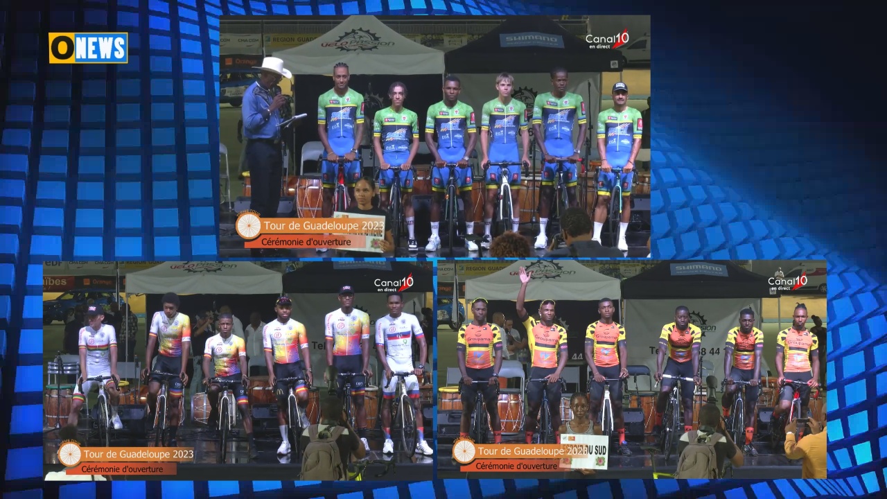 Onews guadeloupe. Cérémonie d ouverture du Tour cycliste. Présentation des équipes