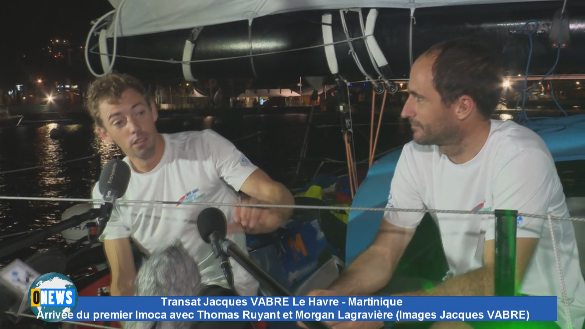 Transat Jacques VABRE Le Havre – Martinique  Arrivée du premier Imoca avec Thomas Ruyant et Morgan Lagravière (Images Jacques VABRE)