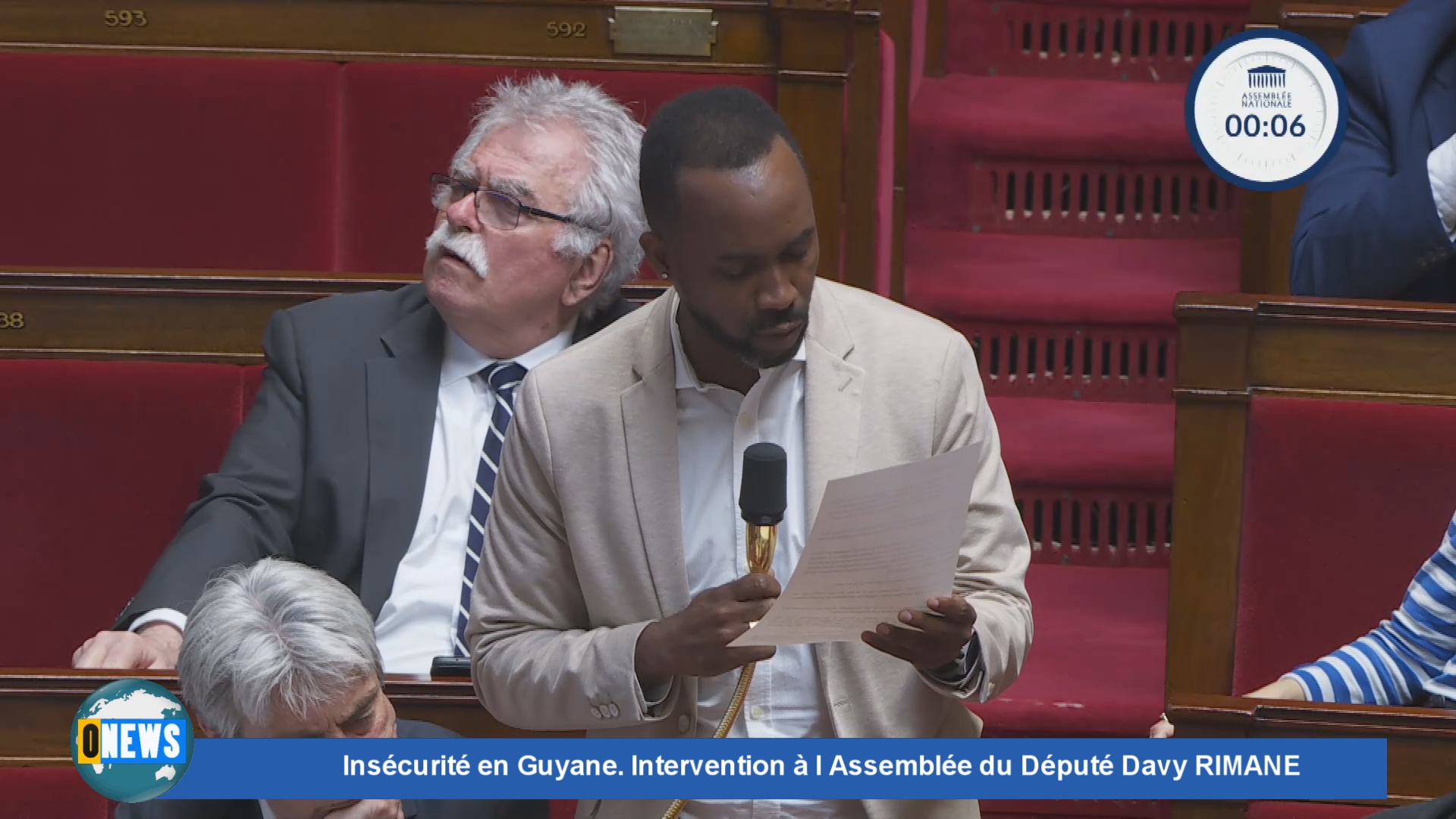 Insécurité en Guyane. Intervention à l Assemblée du Député Davy RIMANE