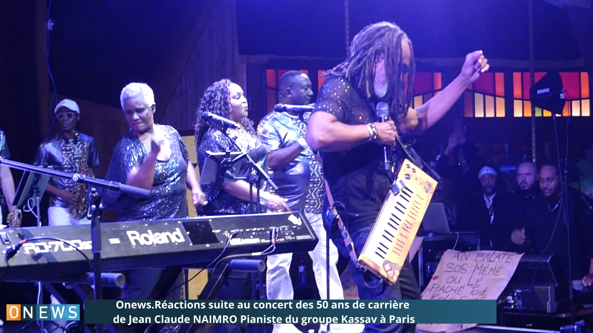 Onews.Réactions suite concert des 50 ans de carrière de Jean Claude NAIMRO Pianiste du groupe Kassav à Paris