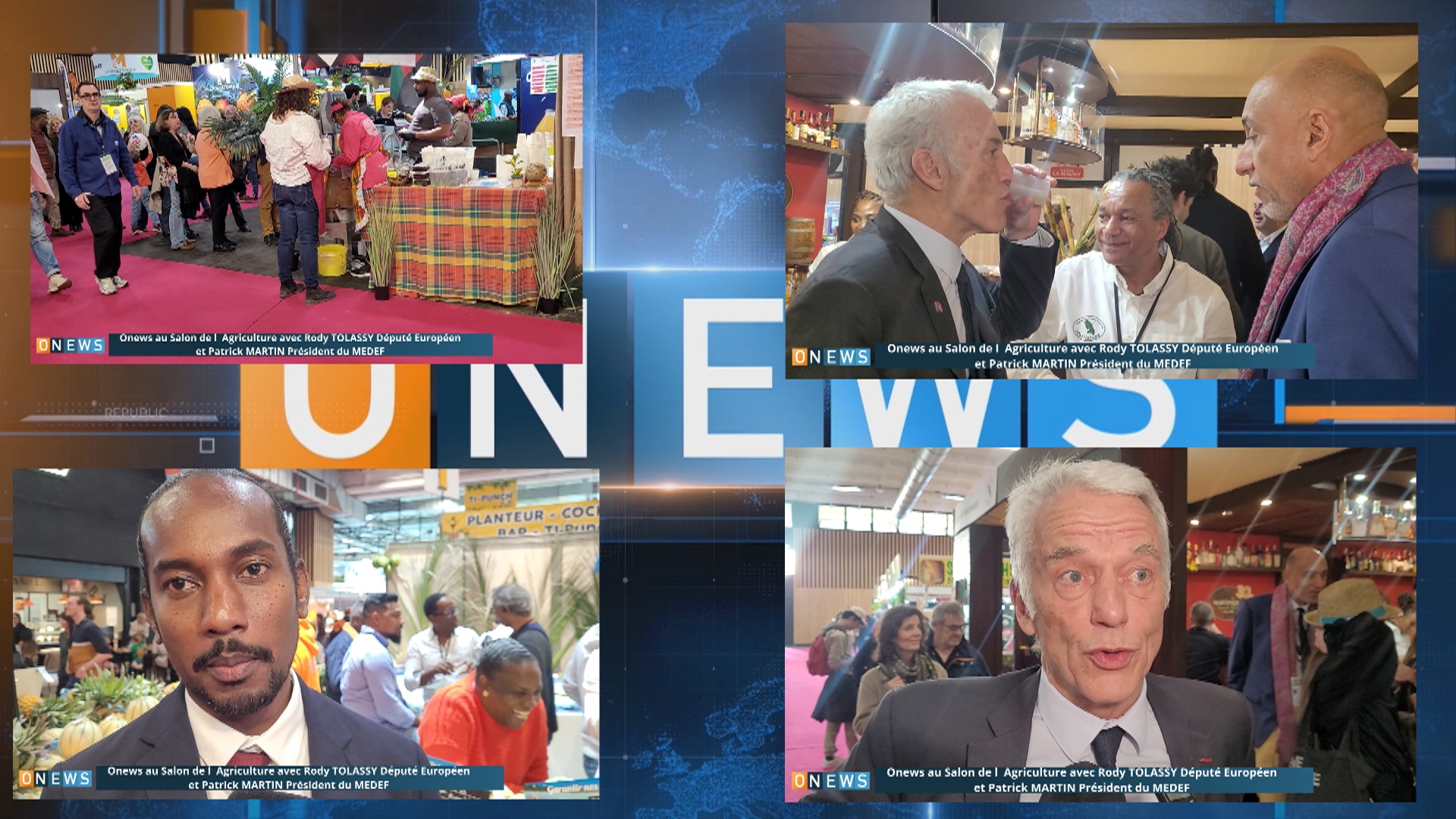 Onews au Salon de l Agriculture avec Rody TOLASSY Député Européen et Patrick MARTIN Président du MEDEF