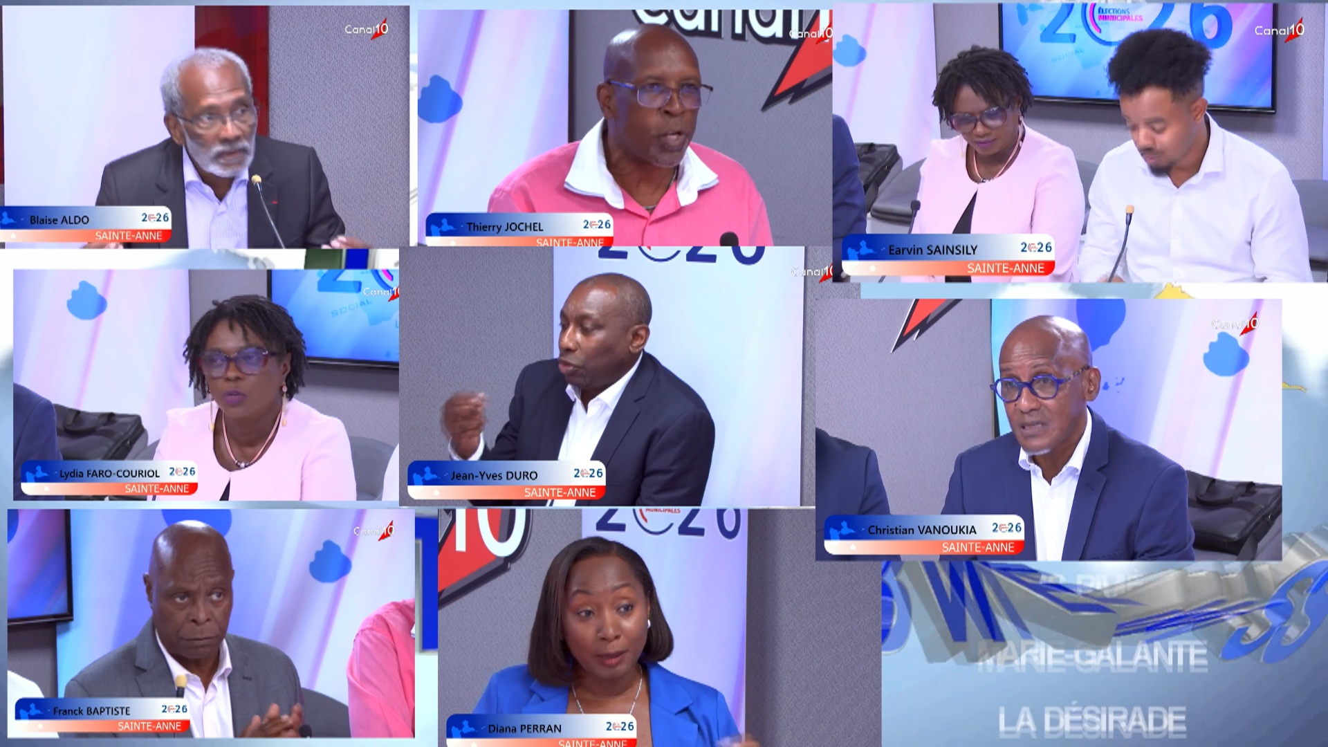 Onews Guadeloupe. LE PLATEAU DE L&rsquo;ÉLECTION MUNICIPALE DE Sainte Anne Débat canal 10
