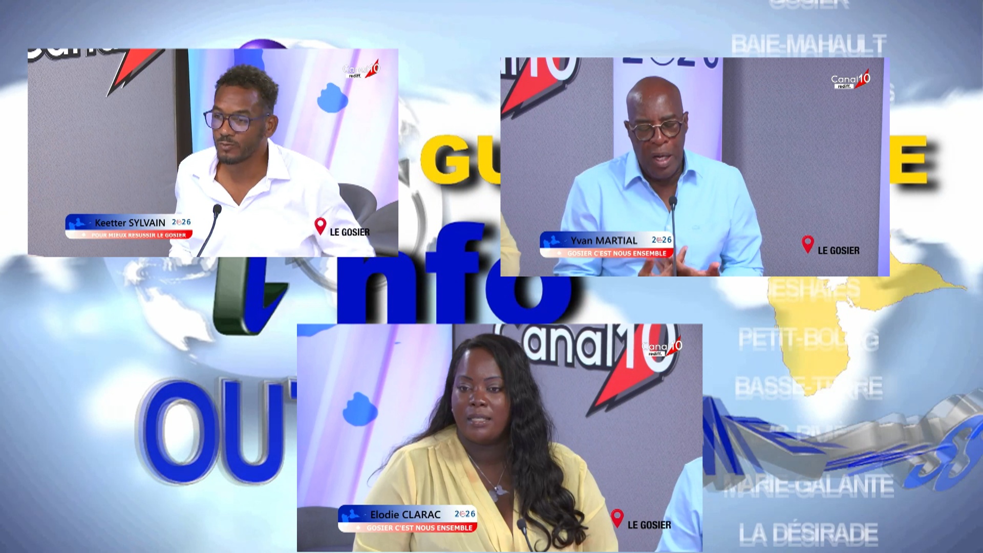 Onews Guadeloupe. Plateau élections municipales 2ème tour . Gosier. canal 10