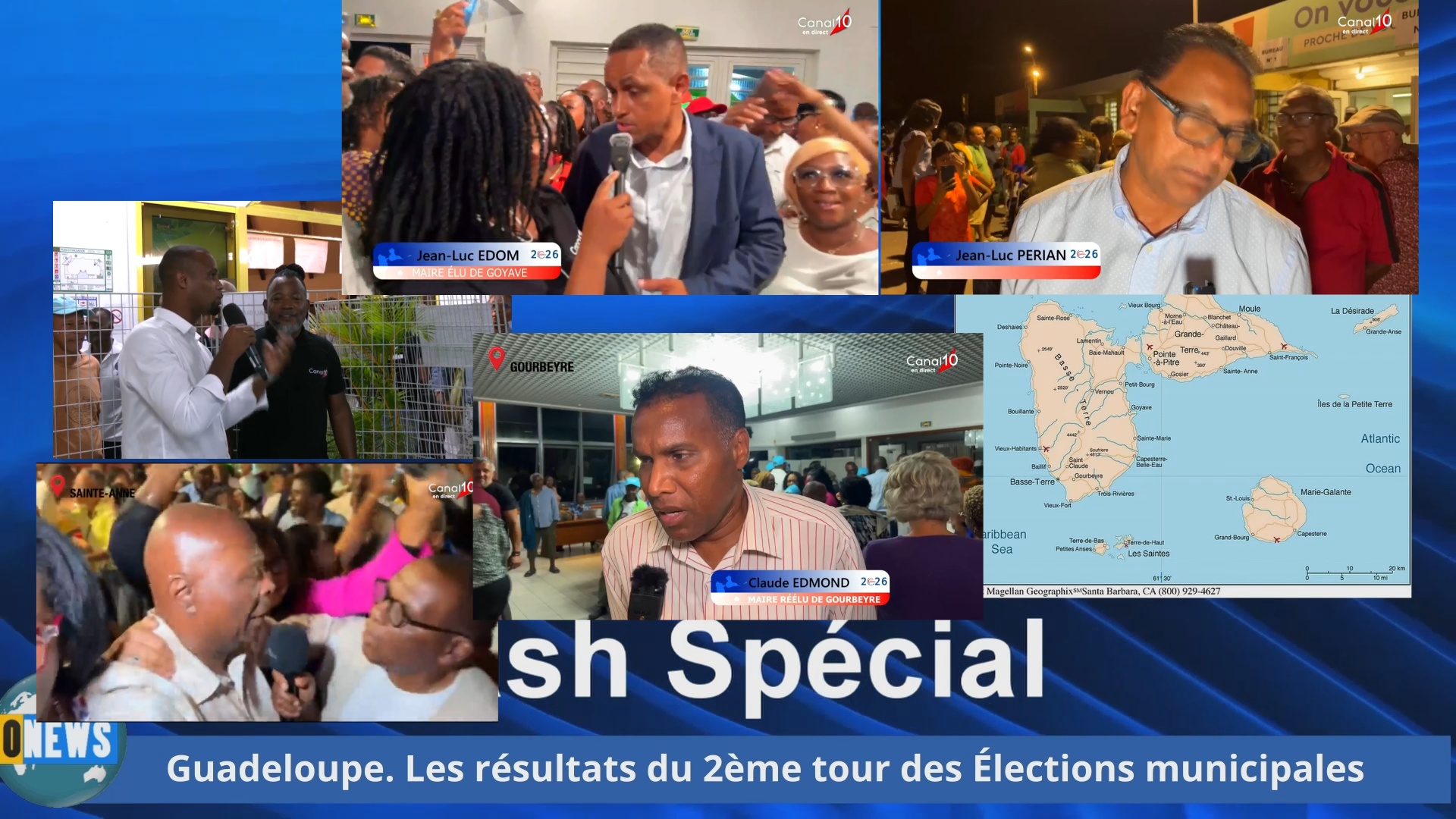 Onews Guadeloupe. Élections municipales Canal 10