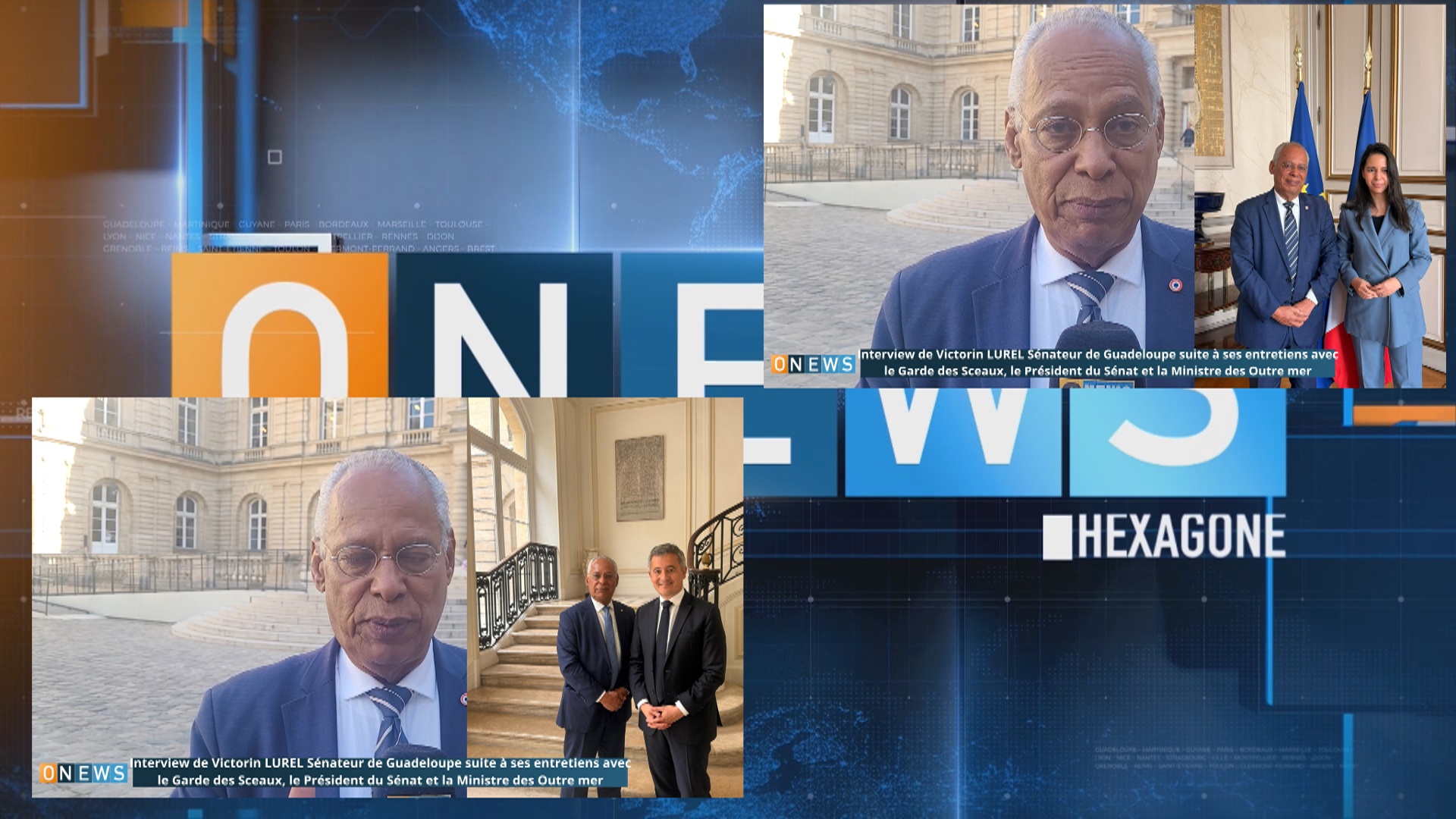 Onews. Interview de Victorin LUREL Sénateur de Guadeloupe suite à plusieurs entretiens à Paris dont le garde des Sceaux le Président du Sénat et la Ministre des Outre mer
