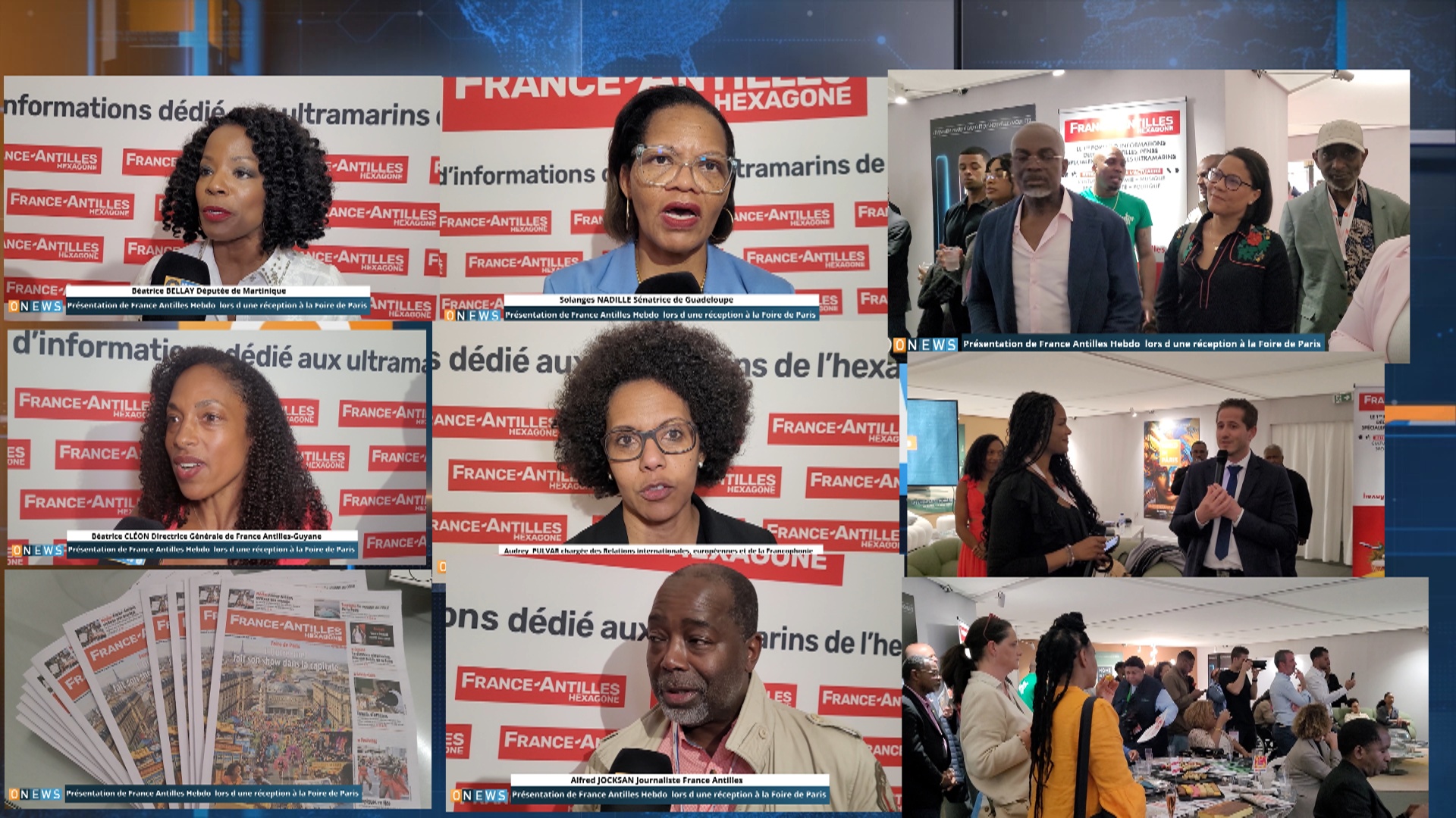 Onews.Présentation de France Antilles Hebdo lors d une réception à la Foire de Paris.