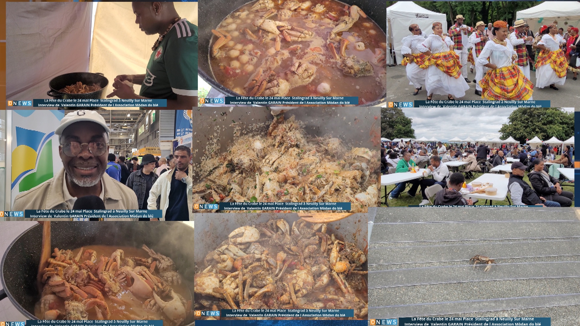 La Fête du Crabe le 24 mai Place  Stalingrad à Neuilly Sur Marne Interview de  Valentin GARAIN Président de l Association Mòdan do blé