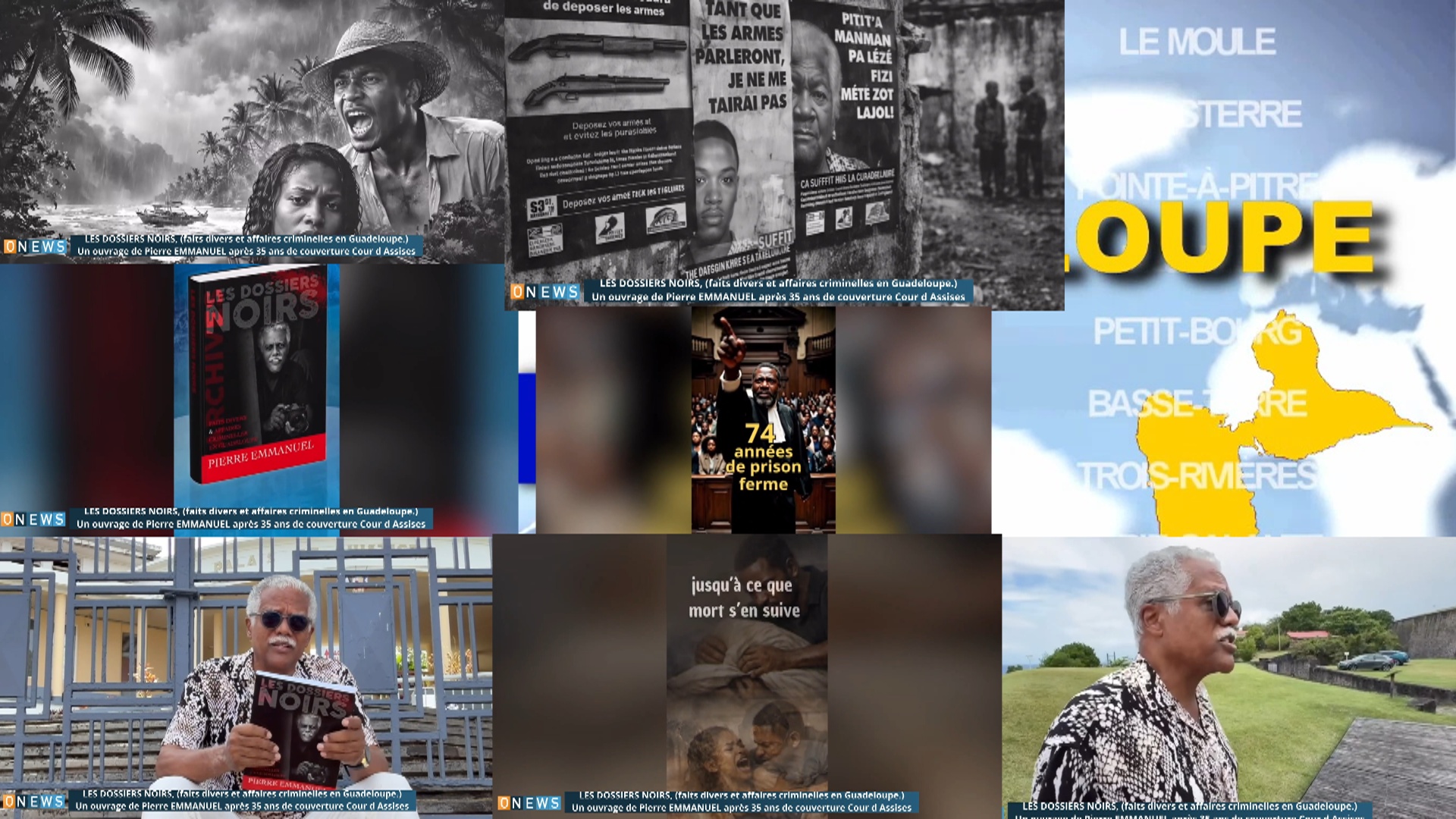 LES DOSSIERS NOIRS, 5 Faits divers et affaires criminelles en Guadeloupe). Un ouvrage de Pierre EMMANUEL après 35 ans de couverture Cour d Assises en Guadeloupe