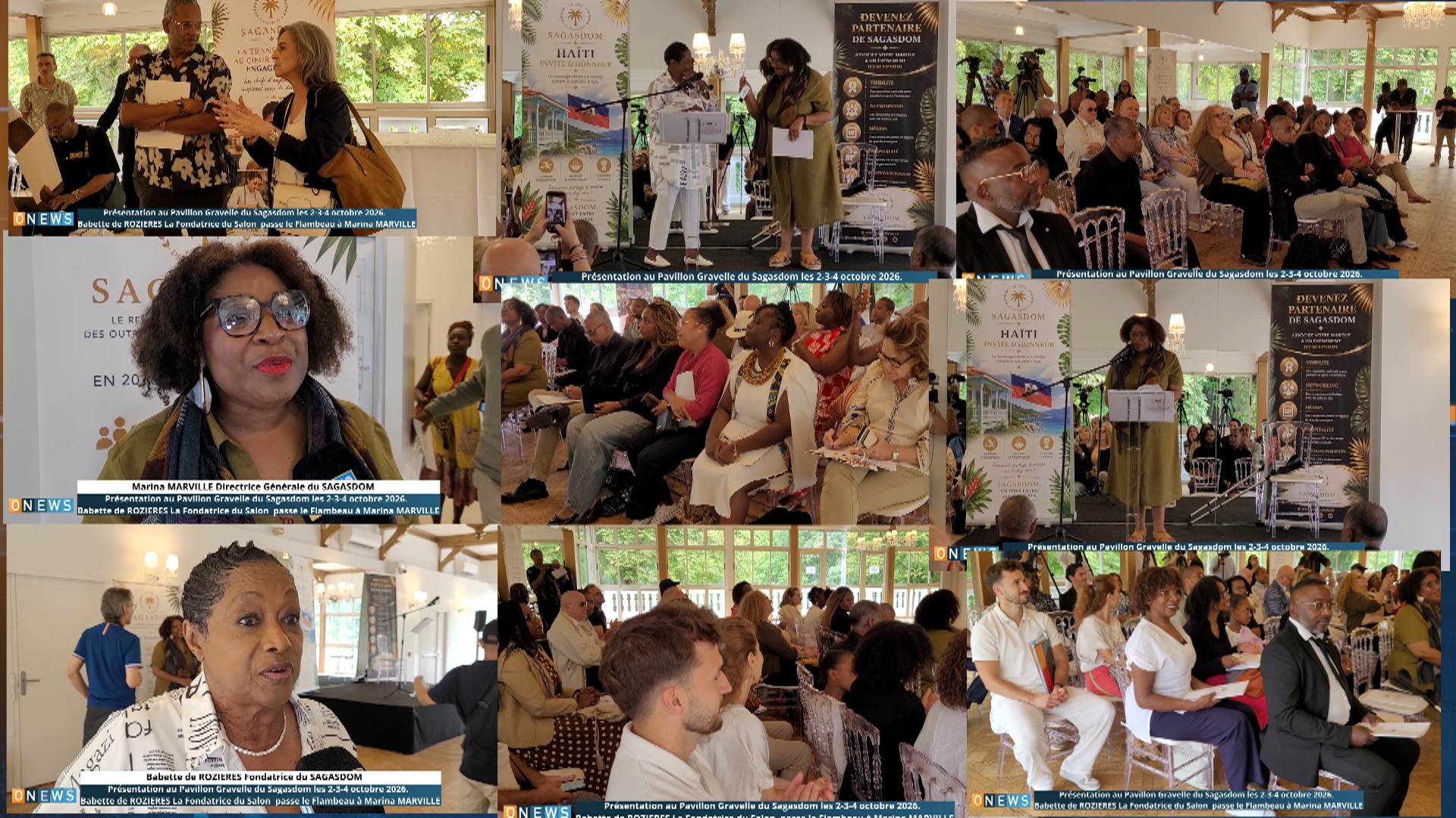 Onews.Présentation au Pavillon Gravelle du Sagasdom les 2-3-4 octobre 2026.   Babette de ROZIERES La Fondatrice du Salon de la Gastronomie des Outre mer  passe le Flambeau à Marina MARVILLE