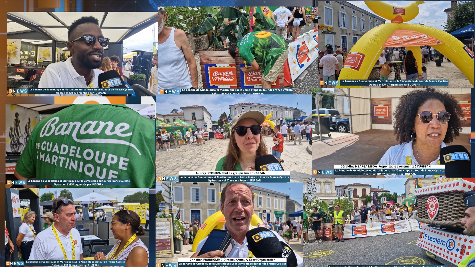 Onews.La banane de Guadeloupe et Martinique sur la 7ème étape du tour de France Cycliste. Opération KM 97 organisée par l UGPBAN