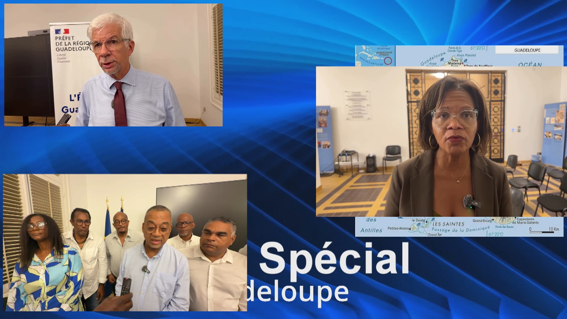 Onews Guadeloupe.  Flash Spécial.Blocage des routes. Résumé d une Réunion entre le Préfet et des élus sans le collectif