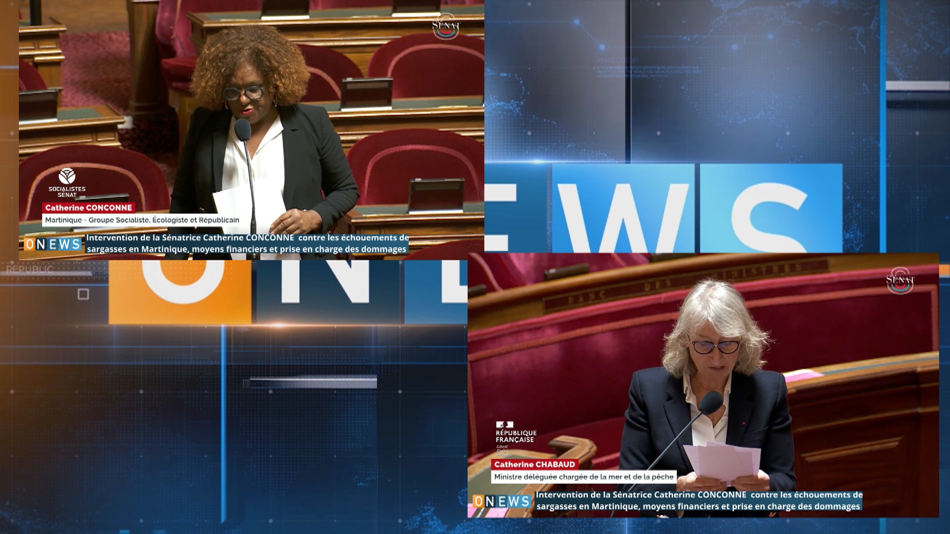 Intervention de Intervention dela Sénatrice Catherine CONCONNE  contre les échouements de sargasses en Martinique, moyens financiers et prise en charge des dommages